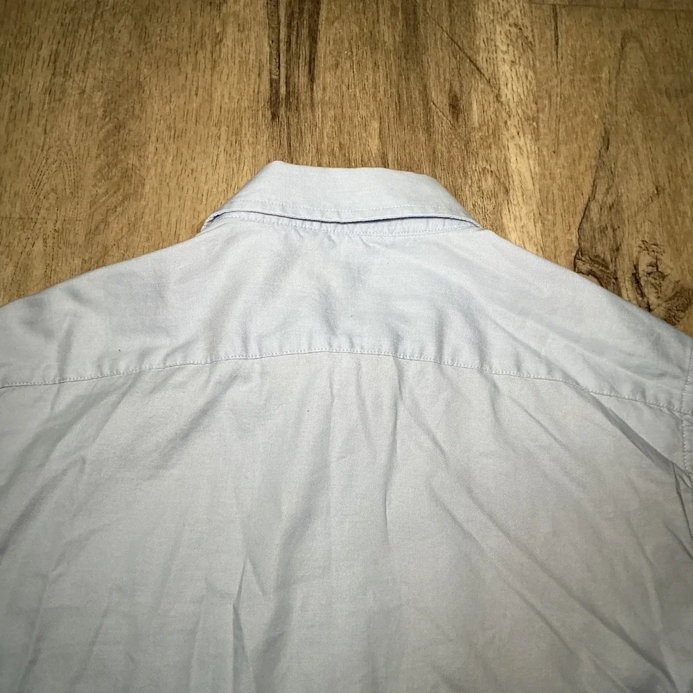 Banana Republic Untucked Fit Oxford Shirt Mens Medium Light Blue Long Sleeve